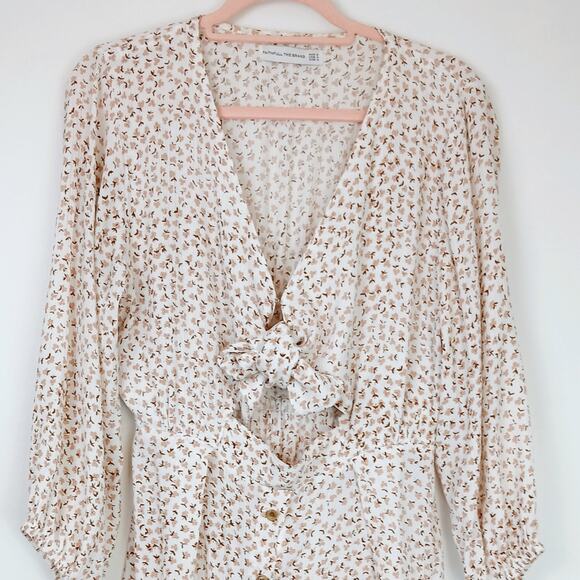 Faithful The Brand SZ 4 Trinidad Dress With Waist Cutout Pink Rae Floral - Picture 4 of 7